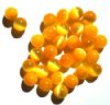 30 6mm Round Bright Orange Yellow Fiber Optic Cats Eye Beads